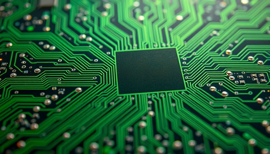 Close-up of intricate microchip with detailed green circuitry, Cognichip raises $33M.