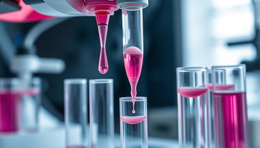 AI-powered drug development in a modern lab with test tubes.