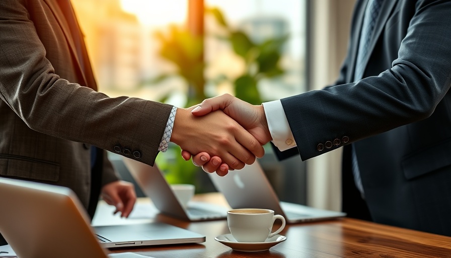 Business handshake symbolizing GraphQL AI-API Orchestration partnership.