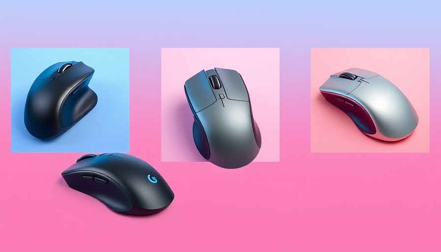 Stylish ergonomic mice with soft gradient background.