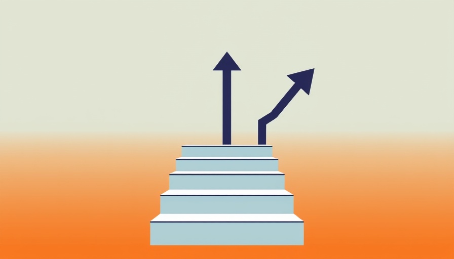 Simplistic illustration of growth with upward arrow