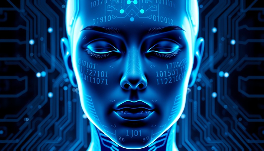 Futuristic digital face with circuits in Ampere Systems Builders program theme