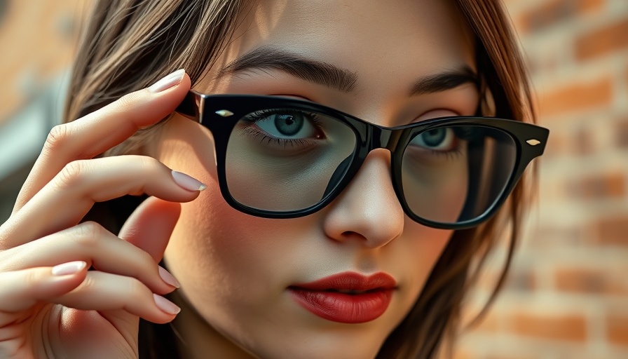 Close-up of woman wearing Meta Ray-Bans showcasing features.