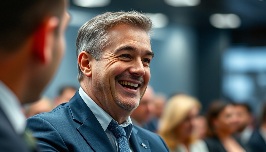 Confident man in blue suit discusses Dell AI integration strategy.