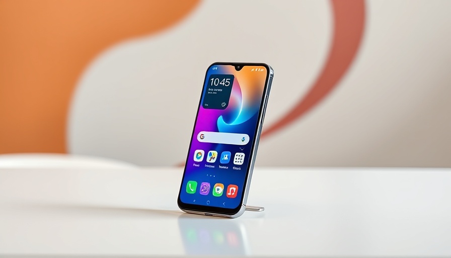 Android device showcasing AI upgrade, sleek smartphone display.