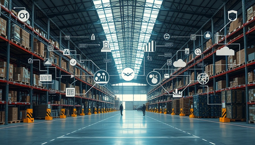Flowchart visualizing supply chain carbon footprints in a warehouse.