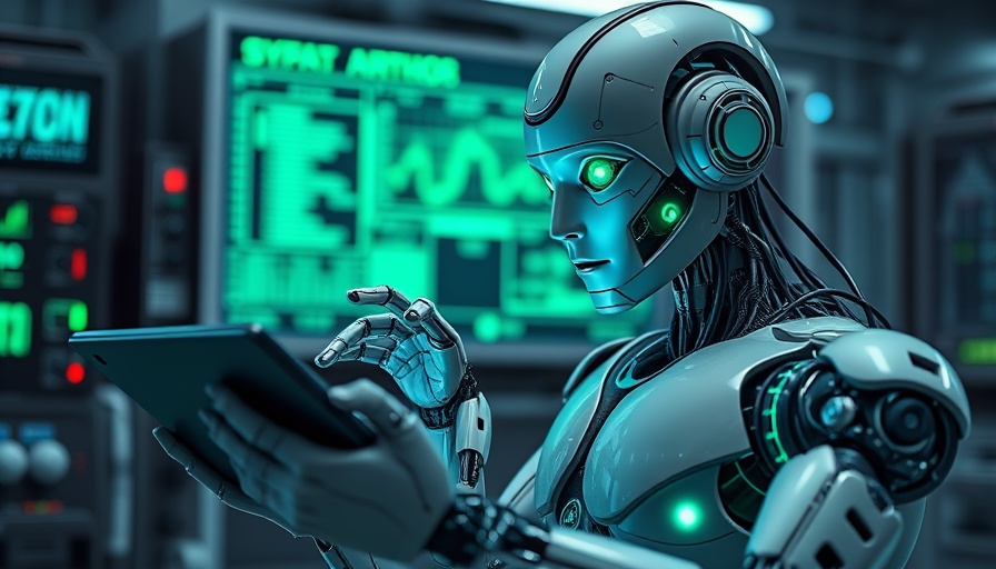 Humanoid robot in a high-tech lab demonstrates HPE NVIDIA AI Integration.