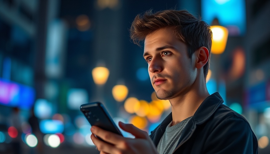 Person holding phone at night with city lights, WhatsApp Privacy Campaign.