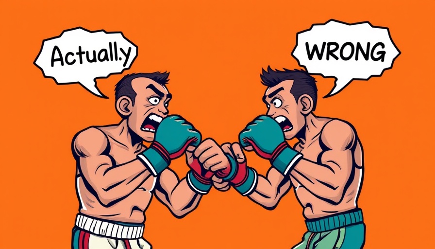 AI persuasive communication metaphor with two boxers and speech bubbles.