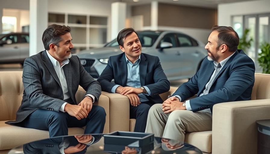 Impact of Tariffs on Dealership Culture depicted in a modern car dealership setting.