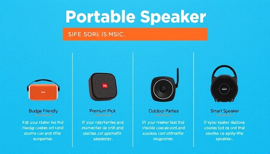 Chart of top portable speakers for RVers with different categories.
