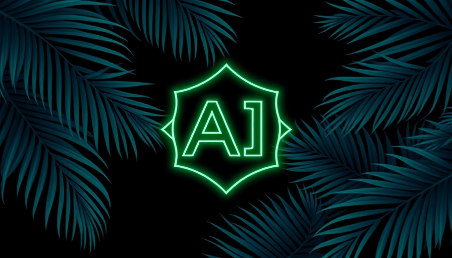Abstract AI logo in tropical setting