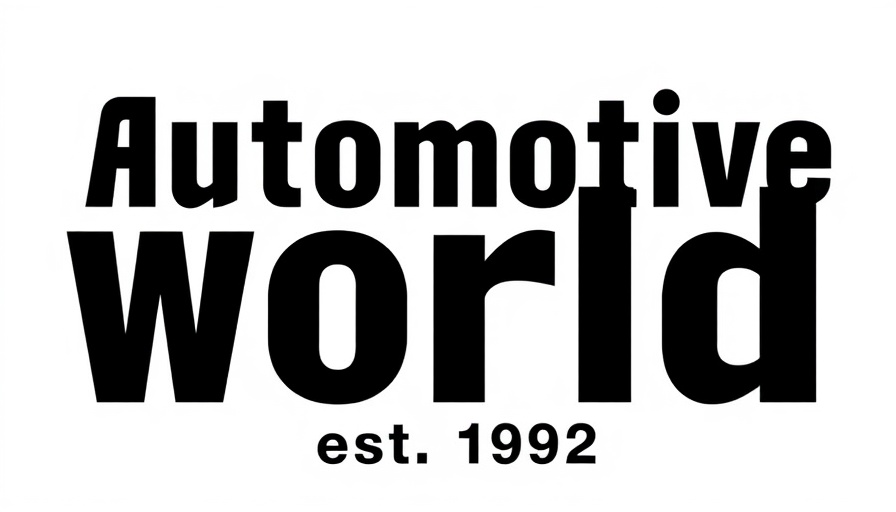 Automotive World est. 1992 logo in bold black font