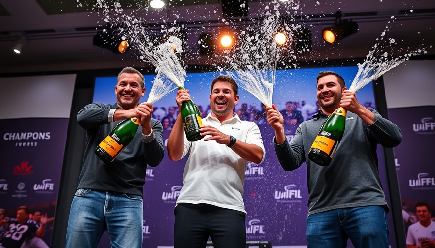 Enhanced Games performance enhancement celebration with champagne spray.
