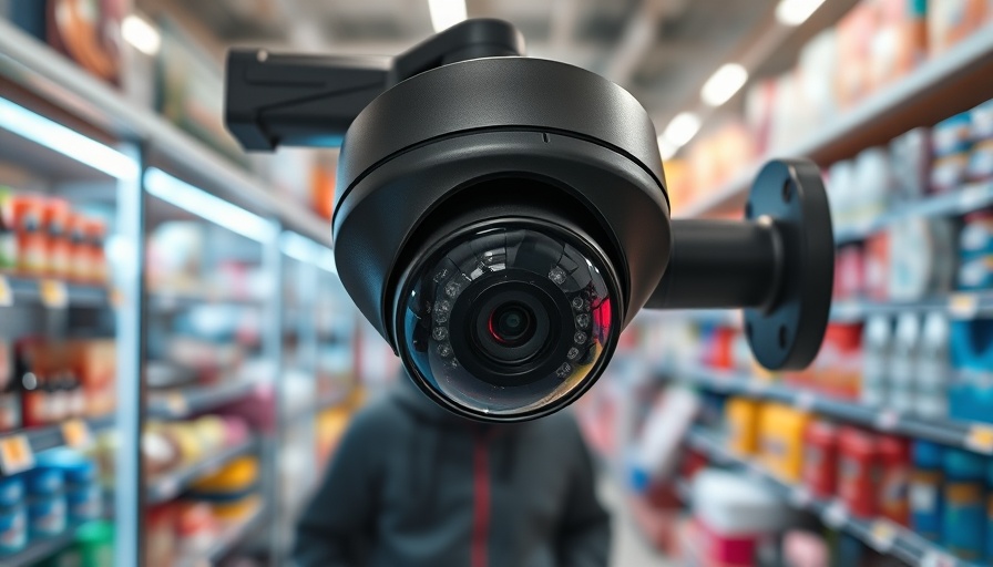Advanced AI security camera monitors retail store.