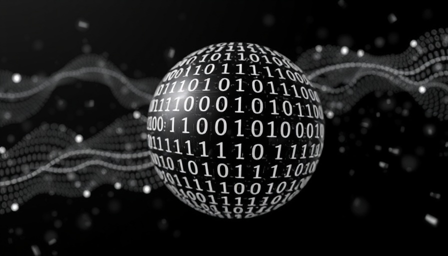 Futuristic sphere with binary code symbolizing AI-led transformation enterprise legacy modernization.
