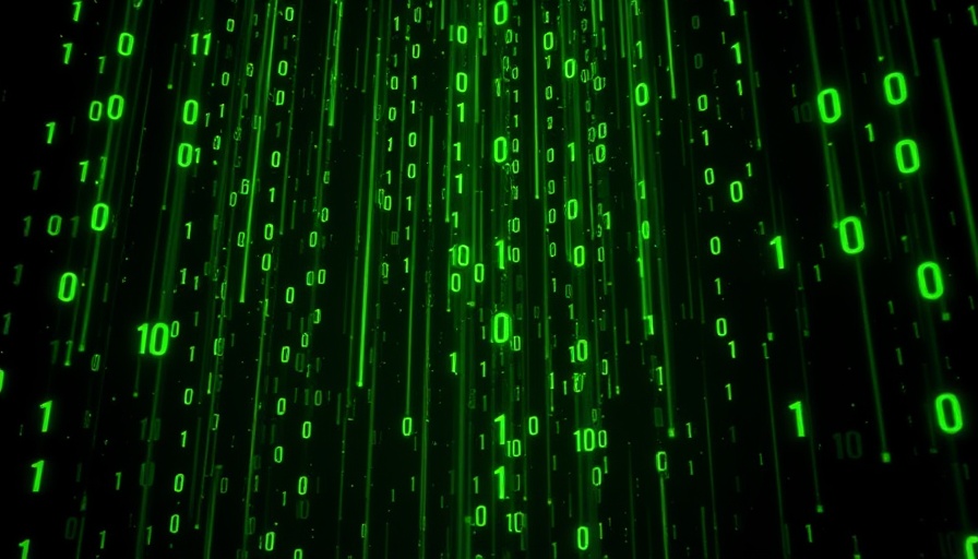 Falling green binary code on dark background, AI Agent Verification