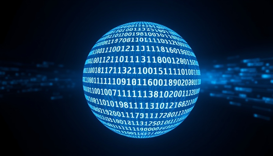 Futuristic digital binary sphere symbolizing AI agents for data observability.