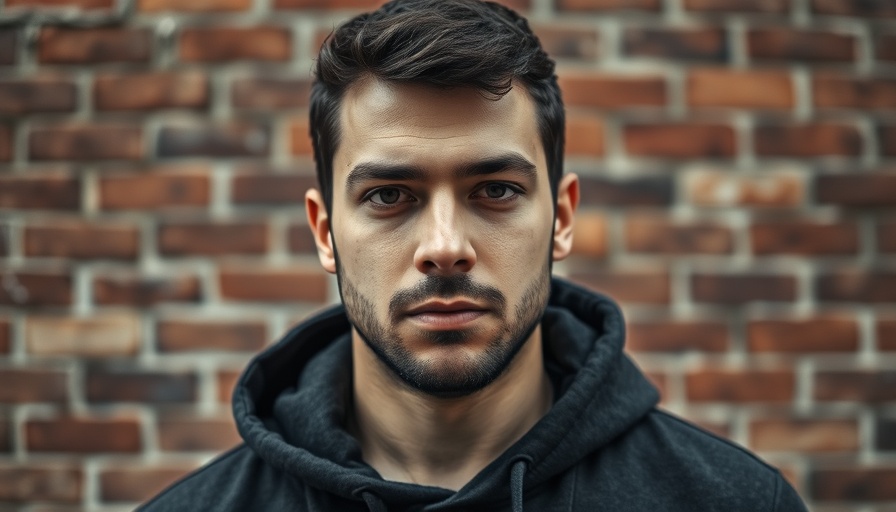 Portrait of a man in a hoodie against a brick wall, George Floyd's death anniversary coverage.