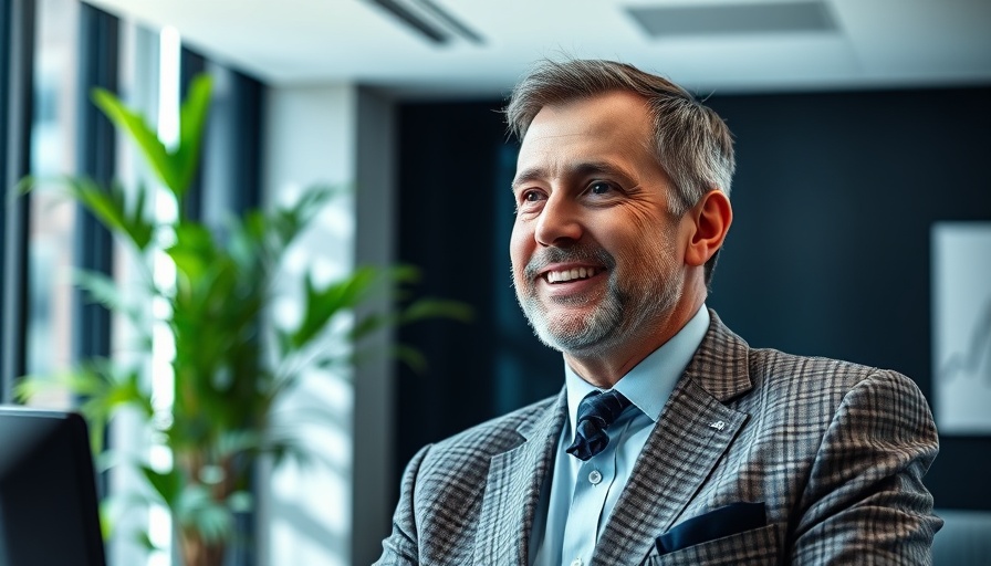 Middle-aged man in checkered suit smiling during discussion about Workday stock guidance disappointment.