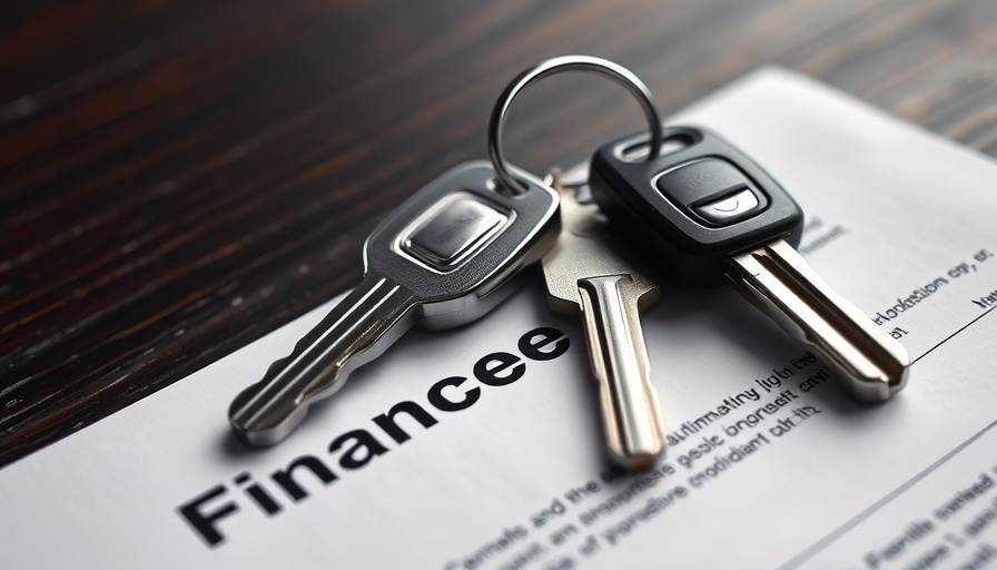 Close-up of car keys on auto finance contract, highlighting delinquencies.
