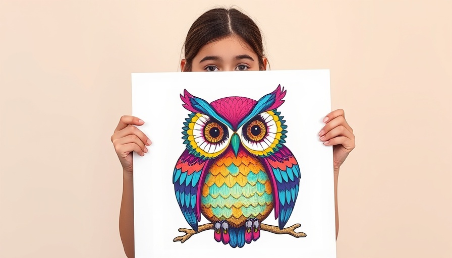 Young girl demonstrating self-worth by holding art.