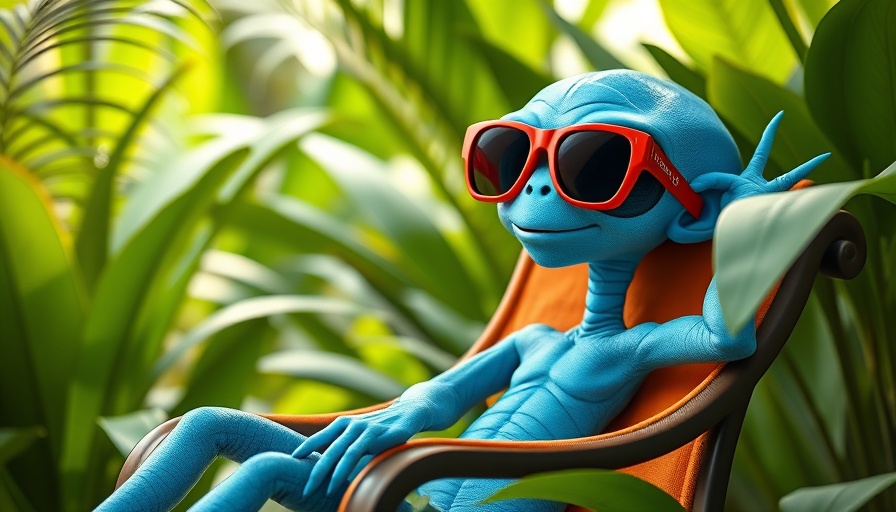 Lilo & Stitch marketing campaign: alien relaxing in sunglasses.
