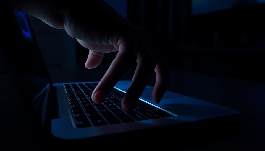 Hand over laptop keyboard depicting AI chatbots and user data privacy concerns