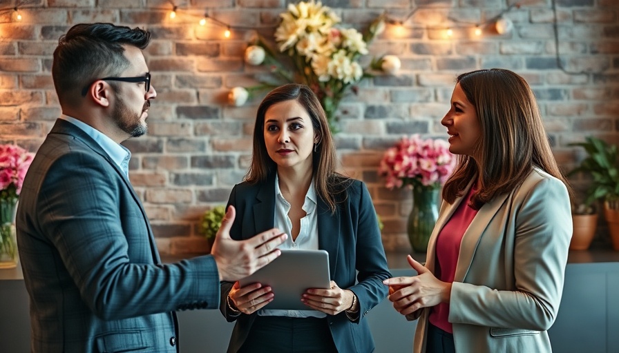 Professionals discussing AI Integration in Business in a modern setting