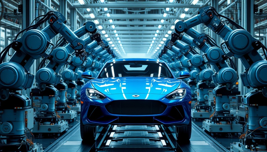 Futuristic vehicle assembly plant with robotic arms 2025.