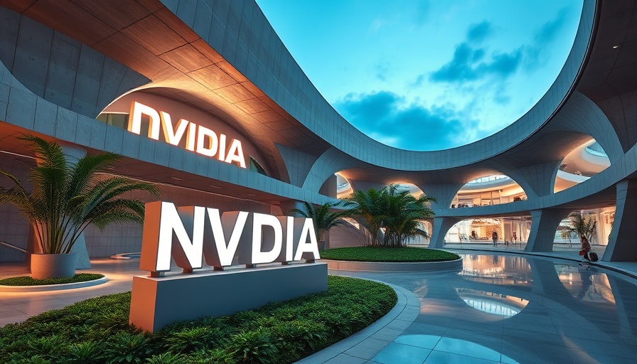 Nvidia Blackwell GPUs for China showcased in modern corporate architecture.
