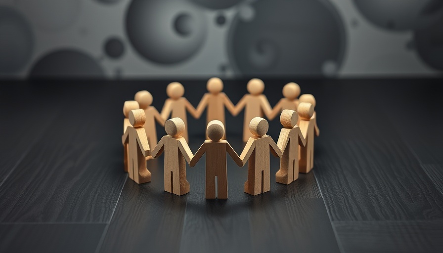 Wooden figures in a circle on a wooden floor, symbolizing connection in next-gen real estate AI platform.