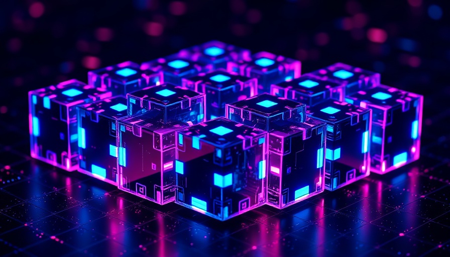 Futuristic glowing digital cubes representing AI in customer support.