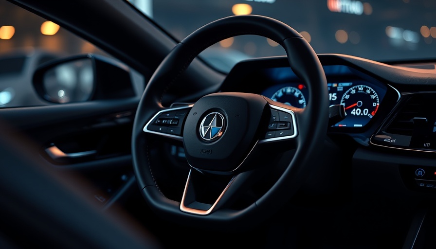 High-tech ancillary products in a car steering wheel with digital display.