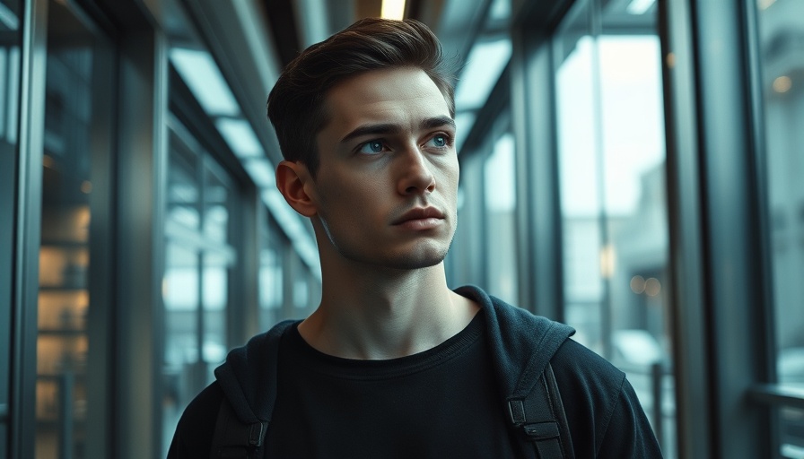 Young man indoors in Netflix series scene, contemplative.