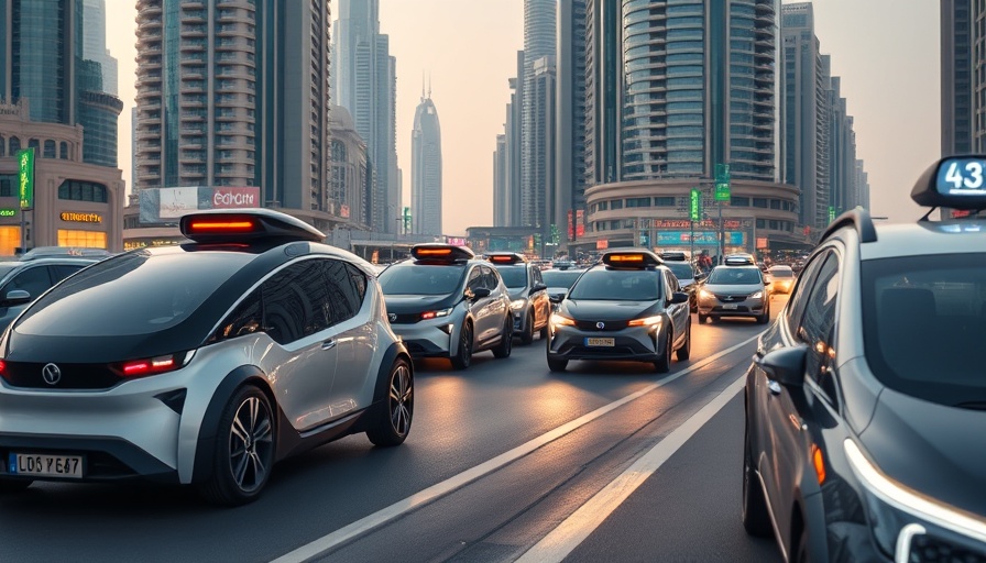 Futuristic autonomous vehicles in Dubai, showcasing autonomous mobility.