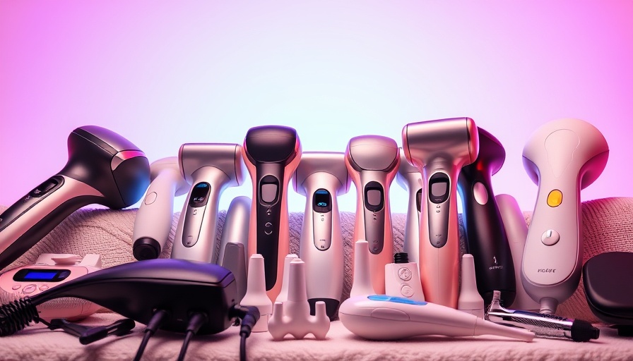 Sleek massagers for busy lifestyles against a colorful backdrop