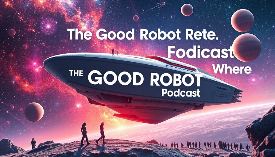Transhumanism and AI-themed surreal spaceship scene with cosmic backdrop.
