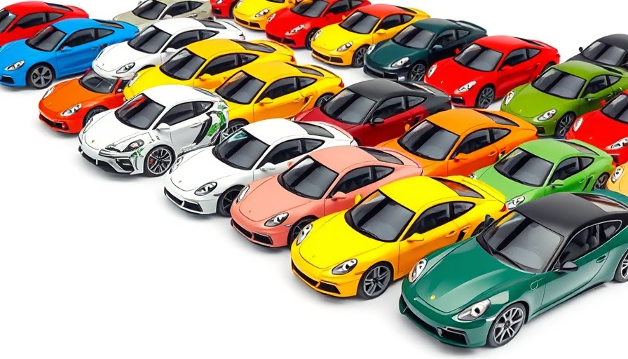 Colorful car lineup for vehicle resale value color study.