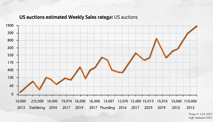 Used-car market trends line graph showing weekly sales rates.