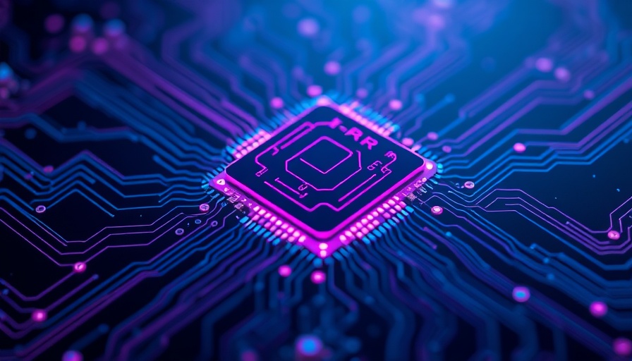 Futuristic AI chip with circuits representing AI-Powered Quality Engineering