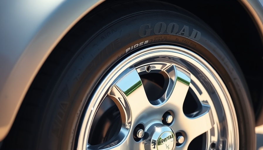 Close-up view of a car tire and wheel reflecting on used car financing rates.