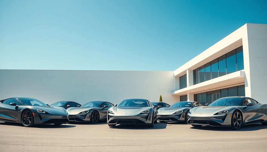 Modern automotive training center with parked cars