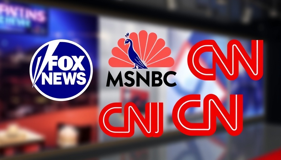 Evening cable news ratings graphic with network logos.