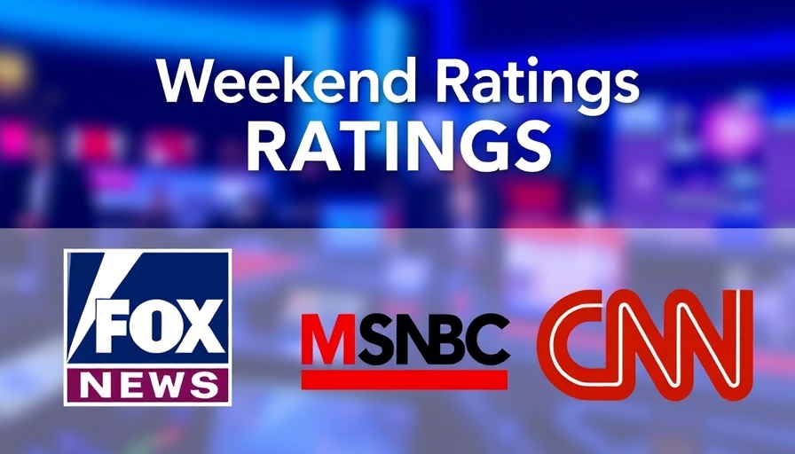 Evening cable news ratings graphic with Fox News, MSNBC, CNN logos.