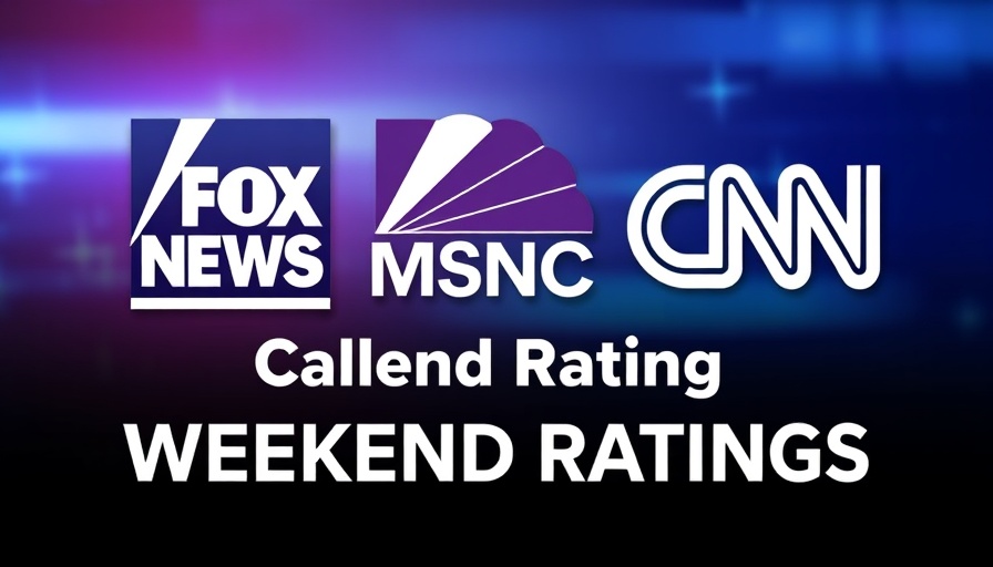 Cable News Ratings: Fox News, MSNBC, CNN weekend ratings display.