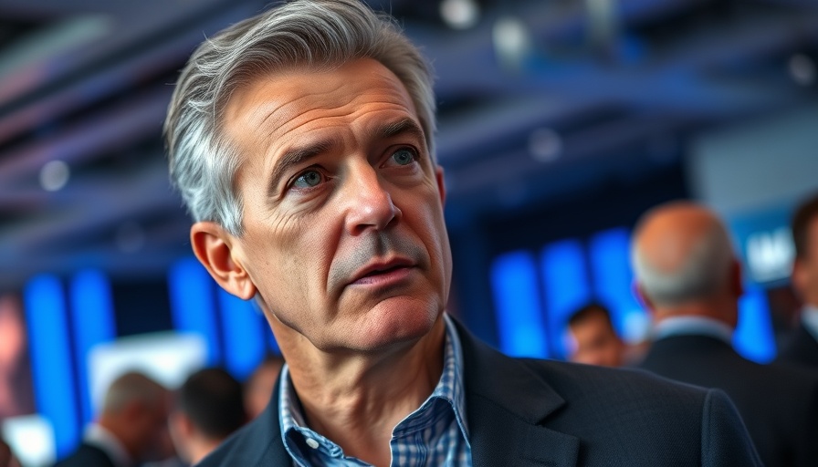 Mature speaker discussing Dell AI server demand at tech event.
