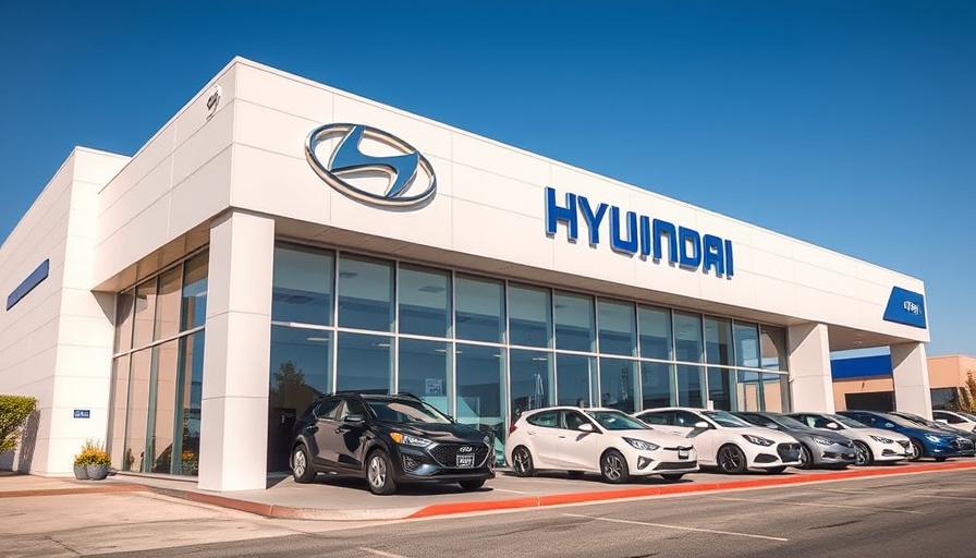 Hyundai dealership entrance under blue sky highlighting price hike impacts.
