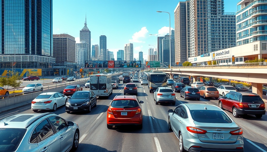 Urban highway traffic illustrating 9.6% rise in auto loan originations.