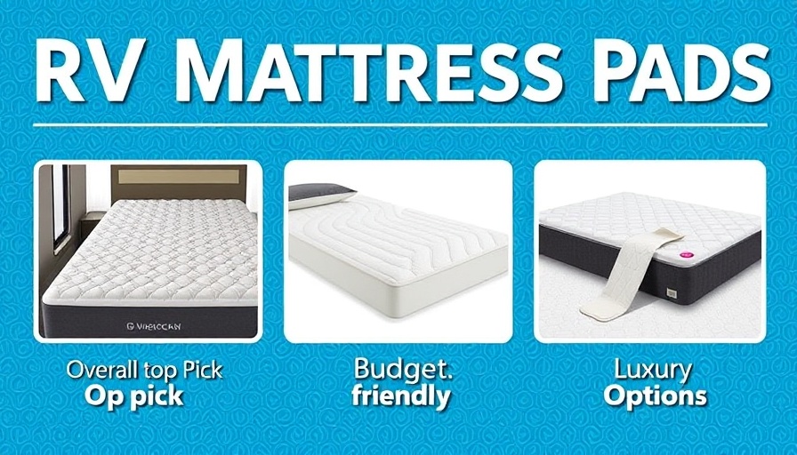 Best RV mattress pads comparison infographic, top options.